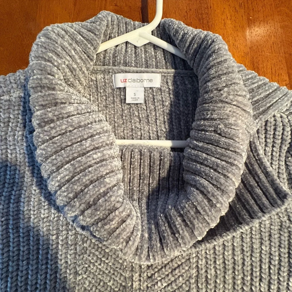 Liz Claiborne Cowl Neck Sweater Womens Size S Gray